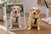 Figurami 2026 — Photo de labrador avec sa figurine peinte personnalisée